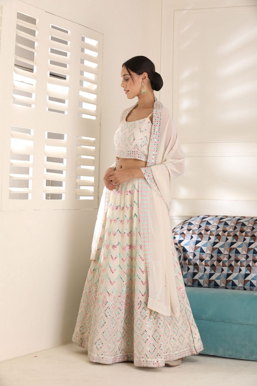 Offwhite Georgette Lehenga Choli